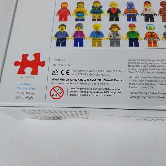 Lego LEGO Minifigure‎ Puzzle (1000 piece) 25in.Wx20in.H Chronicle Books - Picture 7 of 9